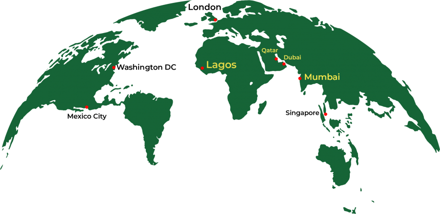 Global map showing BTR locations